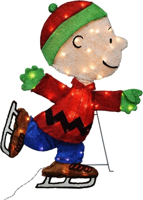 32 Pre-Lit Peanuts Charlie Brown Woodstock Singing Snoopy Christmas Yard  Art