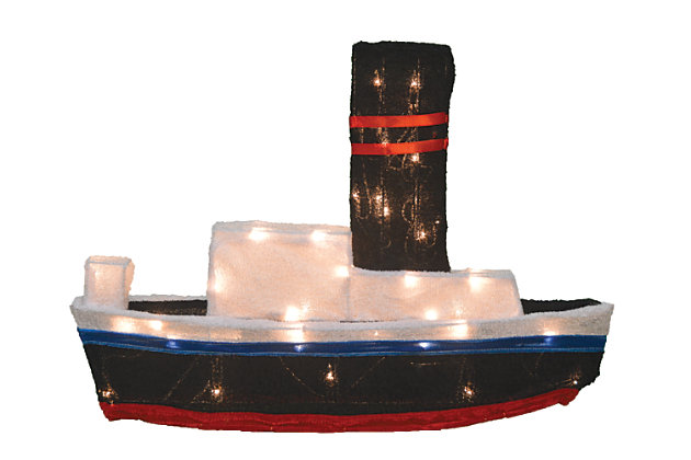 Rudolph Misfit Boat 24" 3-D Tinsel Outdoor Christmas Decoration Yard Art