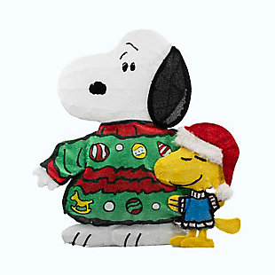 Peanuts 32 Inch Snoopy and Woodstock Ugly Sweater Set Outdoor 2D LED Yard Decor, , large