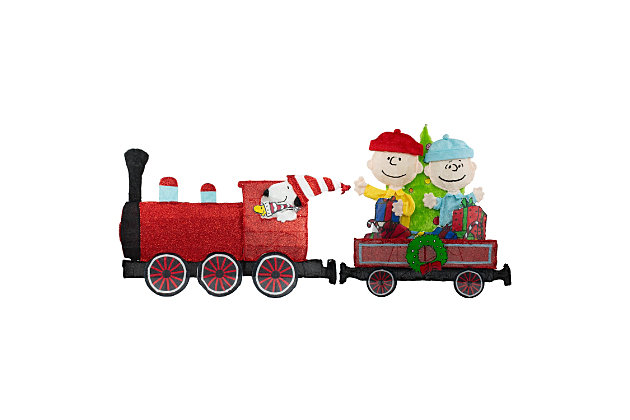 Peanuts 79 Inch Wide Train with Peanuts Gang 2 Pc Set Outdoor 2D LED Yard  Decor | Ashley