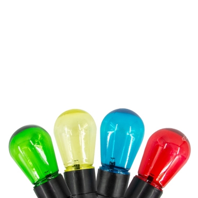 Brilliant 25 Count Multi Edison Style Cap Warm White LED Bulb Green Cord