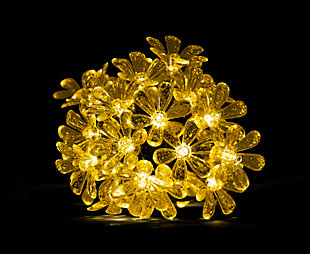 Brilliant 25 Count Gold Glitter Floral Cap Warm White LED Bulb, , rollover