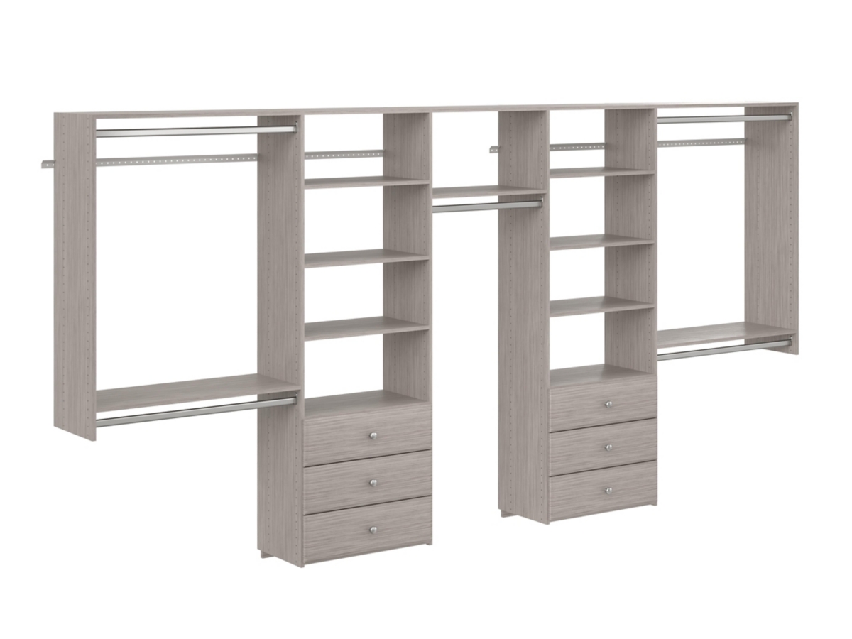 “My closet” Easy Track Wood Laminate Deluxe Closet Organizer with