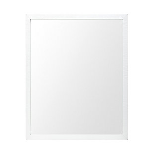 Mercana White 24x30 Faux Wood Frame Bathroom Vanity Mirror, White, large