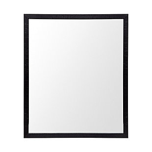 Mercana Black 20x24 Faux Wood Frame Bathroom Vanity Mirror, Black, large
