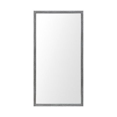 Mercana Gray 20x40 Faux Wood Frame Bathroom Vanity Mirror, Gray, large