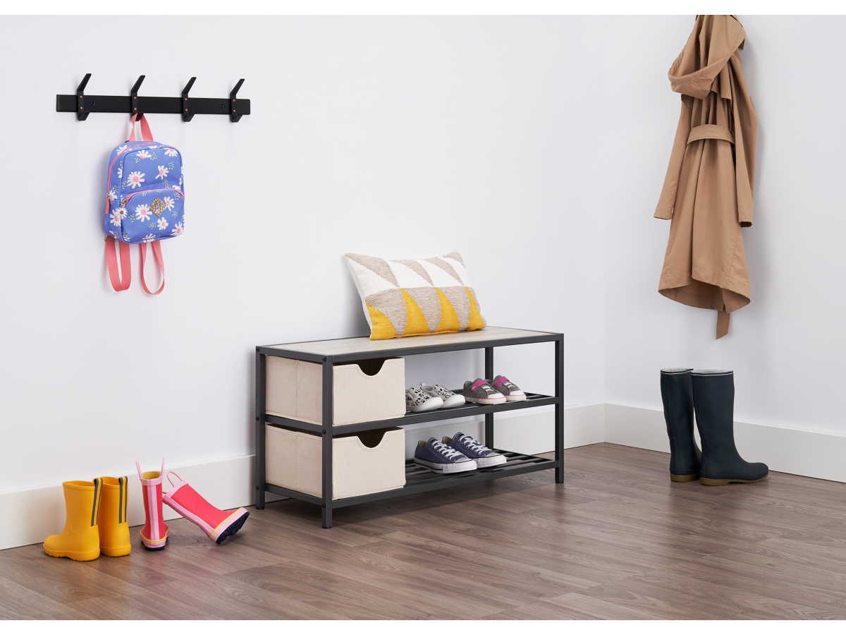 TRINITY Shoe Bench with Baskets Ashley