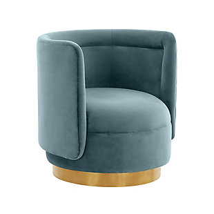 TOV Furniture Remy Bluestone Velvet Swivel Chair, , rollover