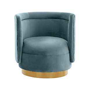 TOV Furniture Remy Bluestone Velvet Swivel Chair, , large
