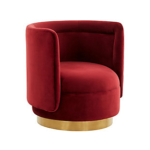 TOV Furniture Remy Maroon Velvet Swivel Chair, Maroon, large