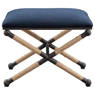 Uttermost Firth Small Fabric Bench, Navy