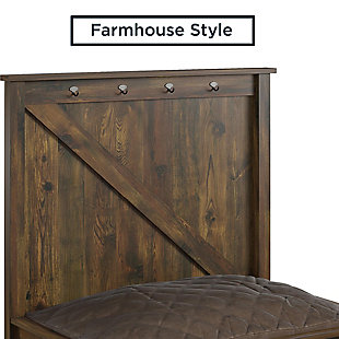 Give your fur-baby a comfortable spot to relax with the Ollie & Hutch Farmington Dog Bed. The off-white woodgrain finish on the laminated hollow core and particleboard gives the Dog Bed a stylish rustic design. The included foam cushion will give your dog the perfect spot to take a nap. The removable microfiber cushion cover can easily be washed to remove dirt and smells. The 4 hooks on the back panel will give you a place to hang leashes, collars, and treat bags so you can quickly go from nap time to walking. The Dog Bed ships flat to your door and requires assembly upon opening. Two adults are recommended to assemble. Once assembled, the Dog Bed measures to be 36.38”H x 39.1”W x 27.4”D.Man and woman’s best friend deserves the ollie & hutch farmington dog bed to relax and sleep | Made of sturdy laminated hollow core and particleboard, the off-white woodgrain finish adds a modern farmhouse feel | Your dog will enjoy long naps on the included foam cushion with removable and washable cover | Hang leashes & collars on the 4 hooks | The dog bed ships flat to your door and 2 adults are recommended to assemble. The bed can support up to 50 lbs. Assembled dimensions: 36.38”h x 39.1”w x 27.4”d | Ollie & hutch warrants this product to be free from defects and agrees to remedy any such defect. This warranty covers one year from the date of original purchase