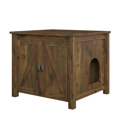 Ollie & Hutch Farmington Litter Box Enclosure, Rustic, Rustic, large