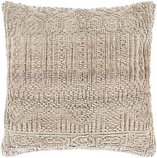 Surya Nobility Hand Knotted Pillow Cover, Cream, large