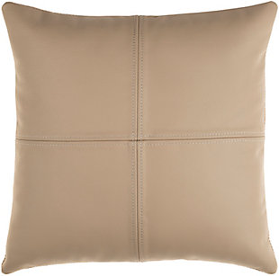 Surya Sheffield Leather Pillow, , rollover