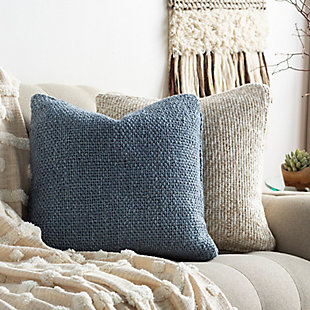 Surya Terry Pillow Cover, Denim, rollover
