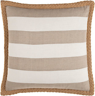 Surya Warrick Striped Pillow Cover, Cream, rollover