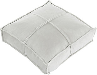Surya Cotton Velvet Floor Pillow, Medium Gray, large