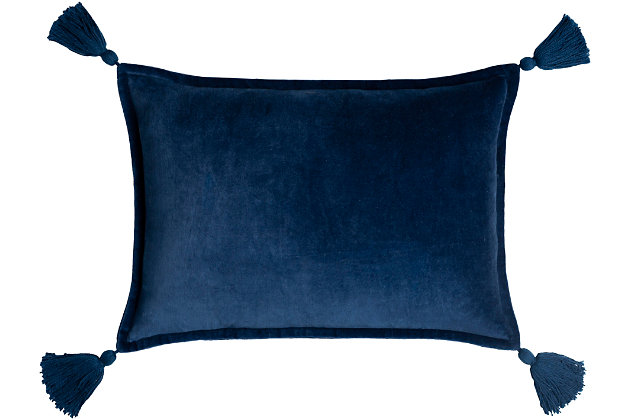Our cotton velvet collection offers an enduring presentation of the modern form that will completely revitalize your decor space. The delicate velvet construction of these pieces will allow them to be an absolute pleaure when in use. Made with cotton in india, spot clean only, line dry. Manufacturers 30-day limited warranty.Utilitarian | Indoor | Front: 100% cotton, back: 100% cotton | Soft polyfill | Spot clean only | Line dry | Manufacturers 30 day limited warranty | Imported