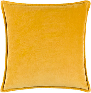 Surya Cotton Velvet Pillow Cover, Mustard, rollover