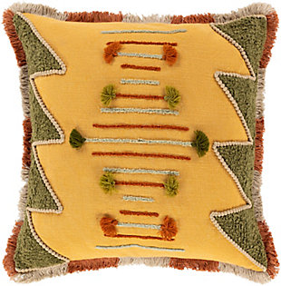 Surya Declan Global Pillow Cover, Saffron, rollover