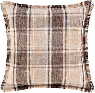 Surya Glenwood Plaid Pillow Cover, Wheat, large