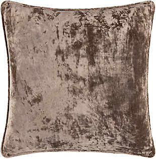 Surya Velvet Mood Pillow Cover, Taupe, large