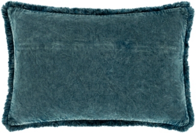 Surya Washed Cotton Velvet Pillow Cover, Denim, large