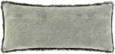 Surya Washed Cotton Velvet Pillow Cover, Medium Gray, large