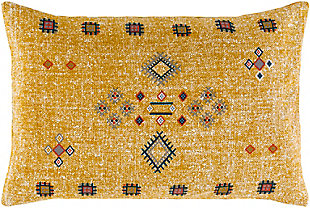 Surya Cactus Silk Pillow Cover, Mustard, large