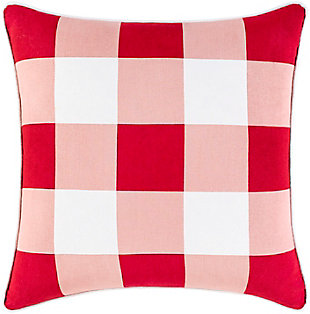 Surya Buffalo Plaid Pillow Cover, Bright Red, large
