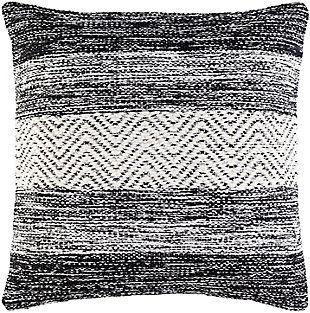 Surya Levi Pillow Cover, Black, rollover