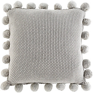 Surya Pomtastic Pillow Cover, Light Gray, large