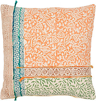 Surya Sanga Pillow, Bright Orange, rollover