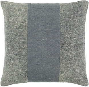 Surya Washed Stripe Pillow Cover, Medium Gray, large