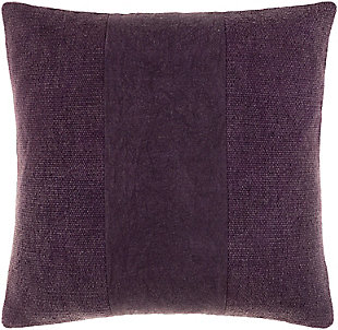 Surya Washed Stripe Pillow Cover, Dark Purple, large