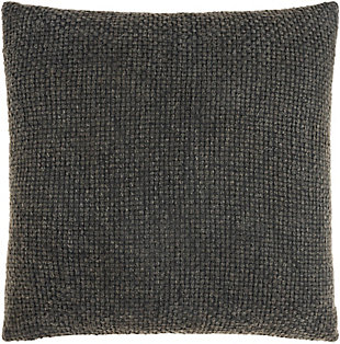 Surya Washed Texture Pillow Cover, Gray, rollover