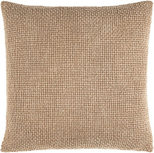 Surya Washed Texture Pillow Cover, Wheat, large