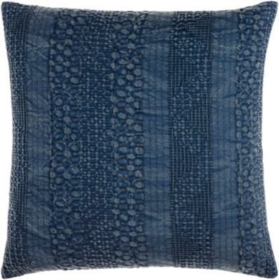 Surya Washed Waffle Pillow Cover, Navy, large
