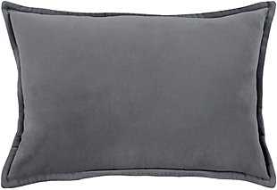 Surya Cotton Velvet Pillow Cover, Gray, large