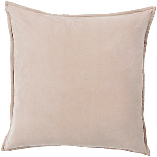 Surya Cotton Velvet Pillow Cover, Beige, rollover