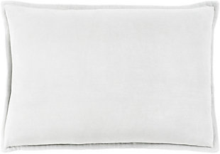 Surya Cotton Velvet Pillow Cover, Light Gray, large