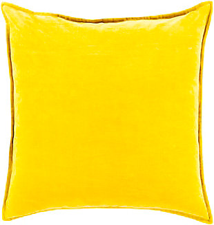 Surya Cotton Velvet Pillow Cover, Yellow, rollover