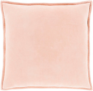 Surya Cotton Velvet Pillow Cover, Peach, rollover