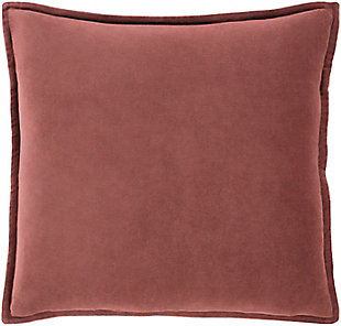 Surya Cotton Velvet Pillow Cover, Rust, rollover