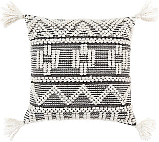 Surya Faroe Pillow Cover, Black/Cream, large