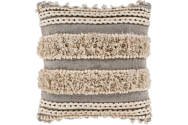 The Helena Collection features compelling global inspired designs brimming with elegance and grace. The perfect addition for any home, these pieces will add eclectic charm to any room. The meticulously woven construction of these pieces boasts durability and will provide natural charm into your decor space. Made with cotton in India, spot clean only, line dry. Manufacturers 30-day limited warranty.Farmhouse | Indoor  | Front: 100% Cotton, Back: 100% Cotton | Pillow cover only, insert sold separately | Spot clean only | Line dry | Manufacturers 30-day limited warranty | Imported