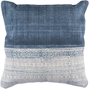 Surya Lola Pillow Cover, Pale Blue/Cream, large
