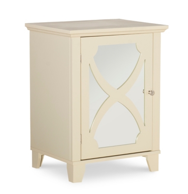 Winter Single Door Cabinet with Mirror Door, Cream, large