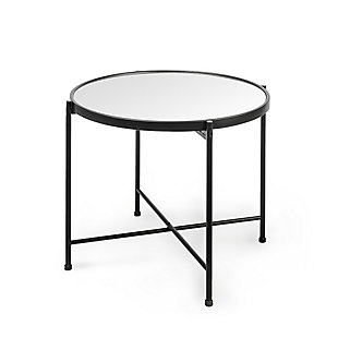 Mercana Samantha Large Black Mirror Top Accent Table, , rollover